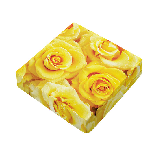 Yellow Rose Print Outdoor Seat Cushion Cover