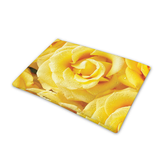 Yellow Rose Print Pet Cooling Mat Cover
