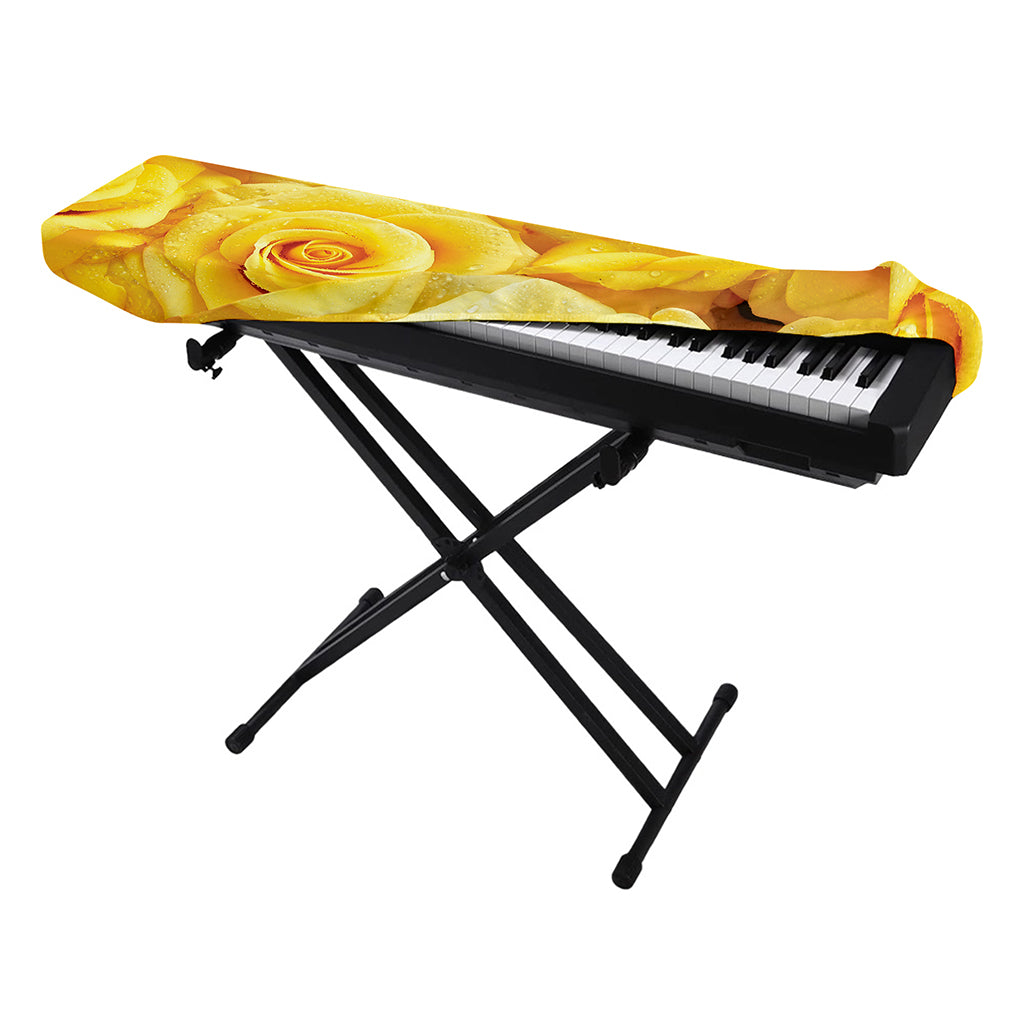 Yellow Rose Print Piano Keyboard Cover