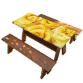 Yellow Rose Print Picnic Table Cover