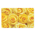 Yellow Rose Print Polyester Doormat