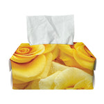 Yellow Rose Print Rectangle Tissue Box Cover