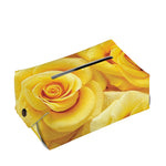 Yellow Rose Print Rectangle Tissue Box Cover