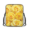 Yellow Rose Print Rectangular Crossbody Bag