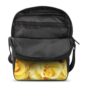 Yellow Rose Print Rectangular Crossbody Bag