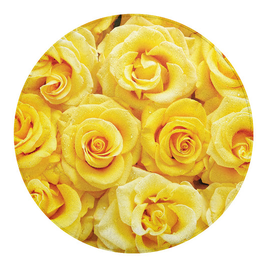 Yellow Rose Print Round Blanket