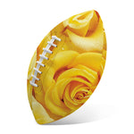 Yellow Rose Print Rugby Ball