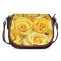 Yellow Rose Print Saddle Bag