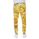 Yellow Rose Print Scuba Joggers
