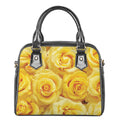 Yellow Rose Print Shoulder Handbag