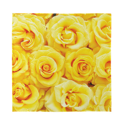 Yellow Rose Print Silk Bandana