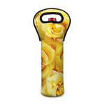 Yellow Rose Print Single Neoprene Wine Tote