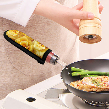 Yellow Rose Print Skillet Handle Cover