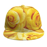 Yellow Rose Print Snapback Cap