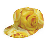 Yellow Rose Print Snapback Cap
