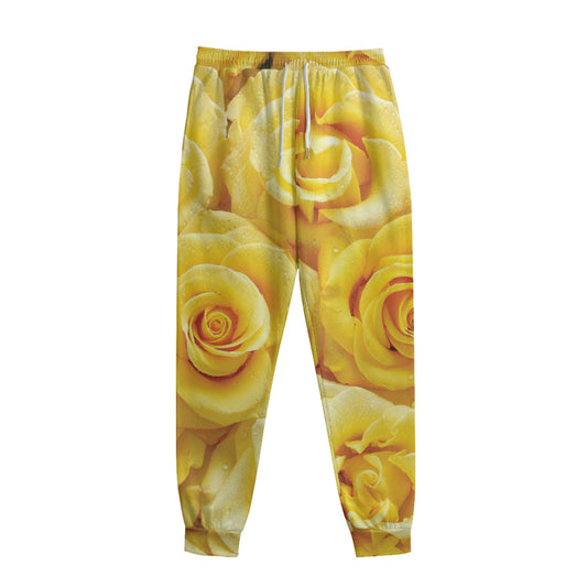 Yellow Rose Print Sweatpants