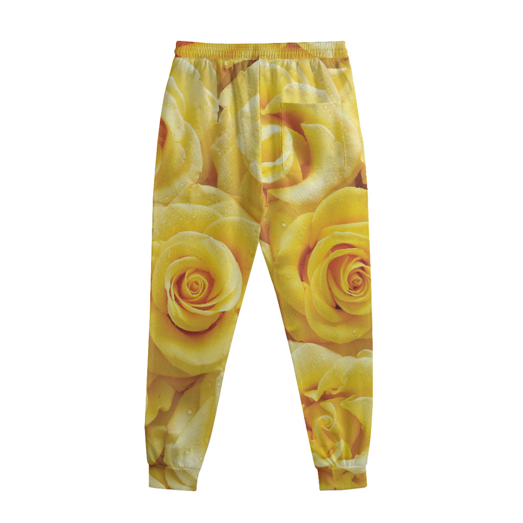 Yellow Rose Print Sweatpants