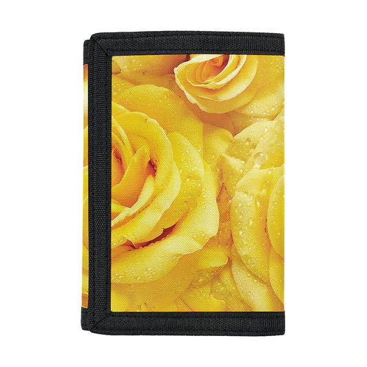 Yellow Rose Print Trifold Wallet