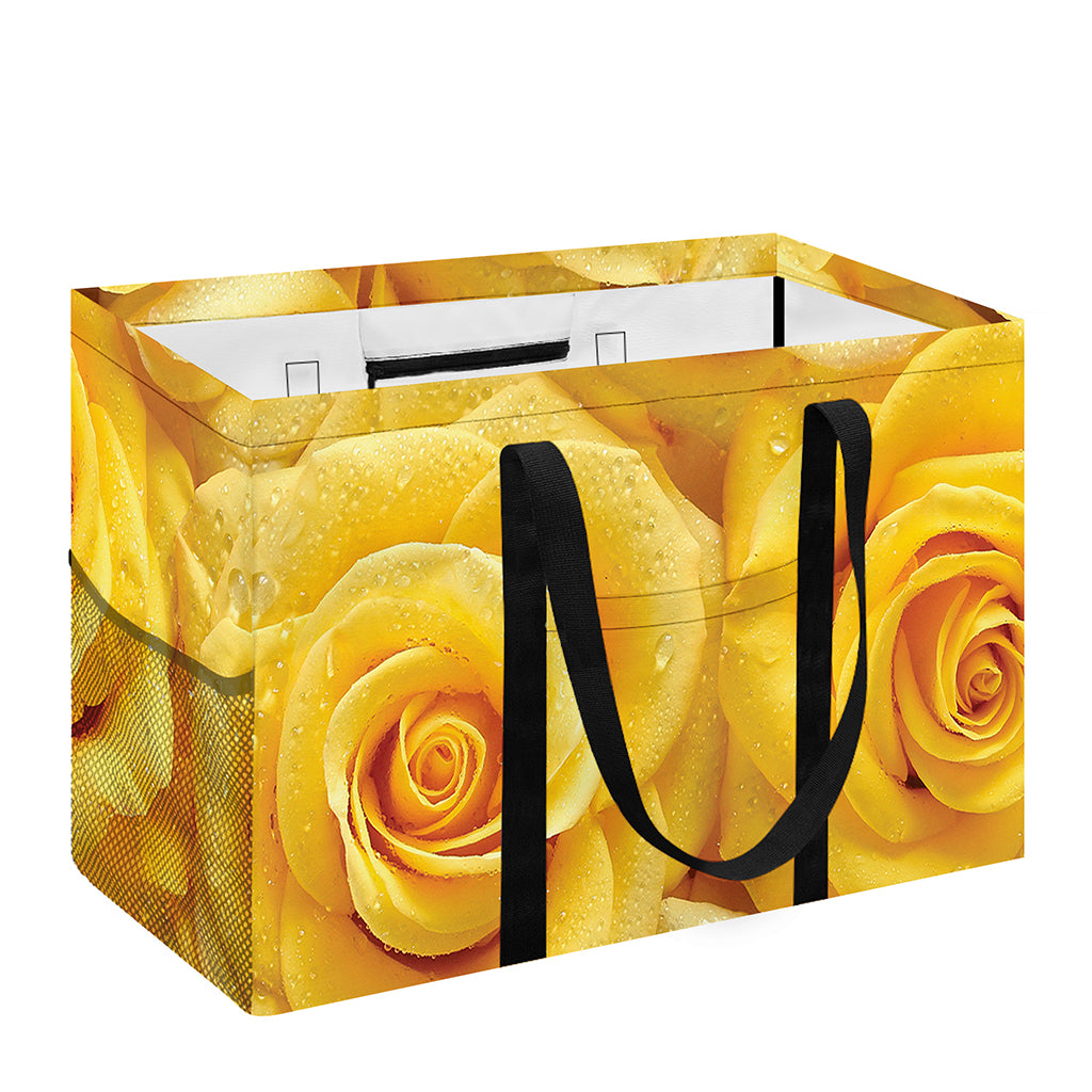 Yellow Rose Print Utility Tote Bag
