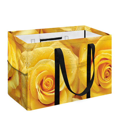 Yellow Rose Print Utility Tote Bag