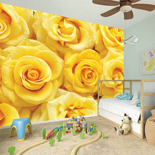 Yellow Rose Print Wall Sticker