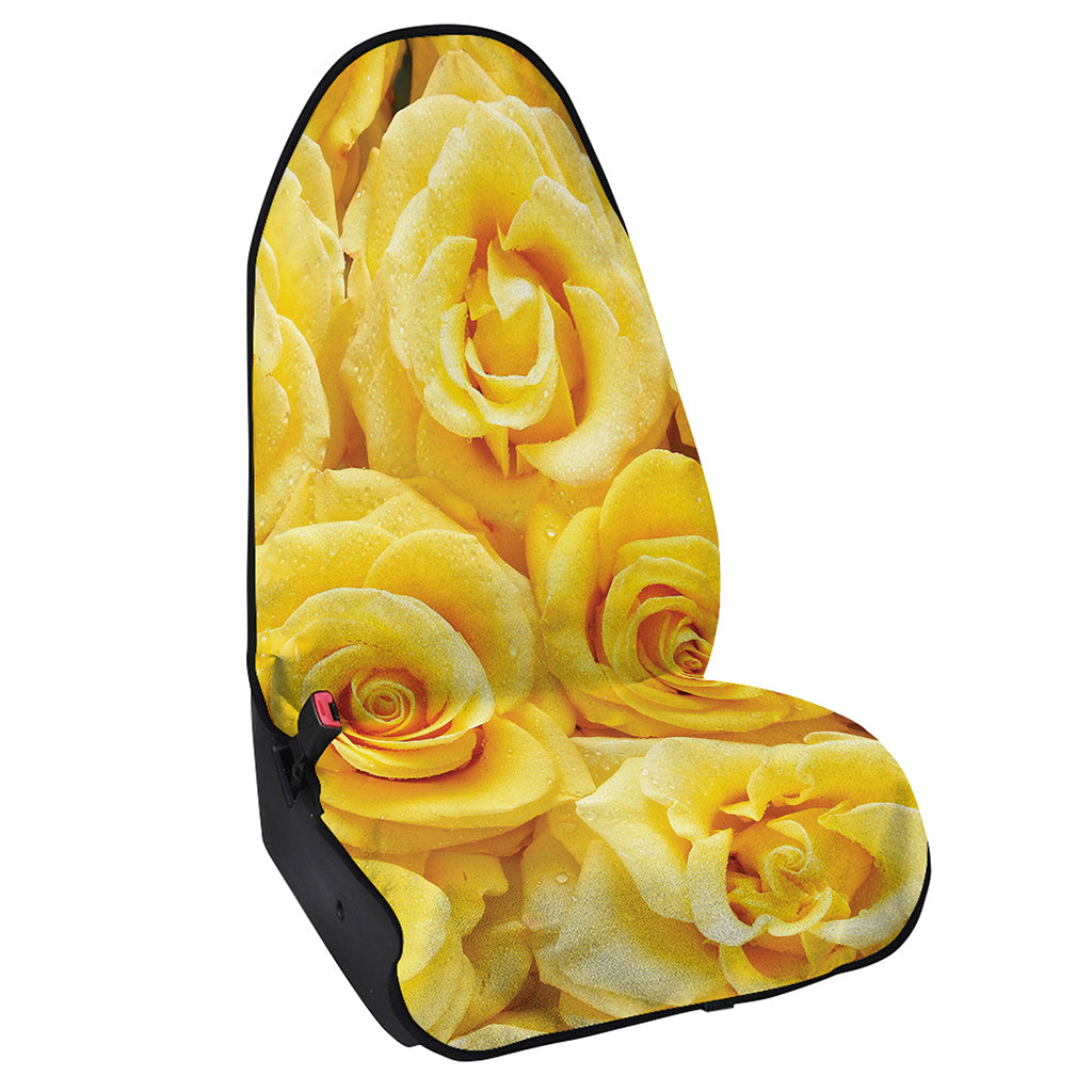 Yellow Rose Print Waterproof Car Seat Cover