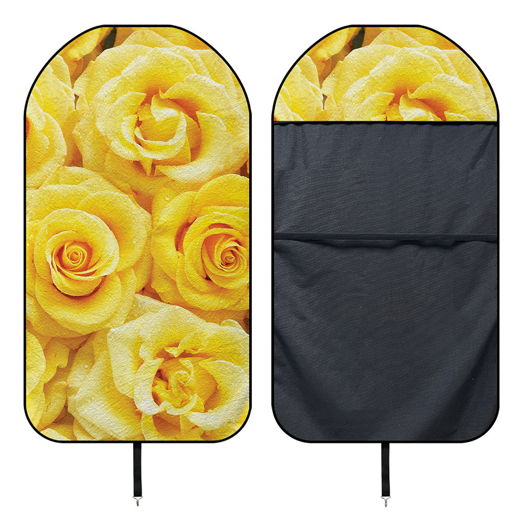 Yellow Rose Print Waterproof Car Seat Cover