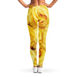 Yellow Rose Print Women's Leggings