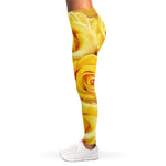 Yellow Rose Print Women's Leggings