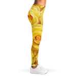 Yellow Rose Print Women's Leggings