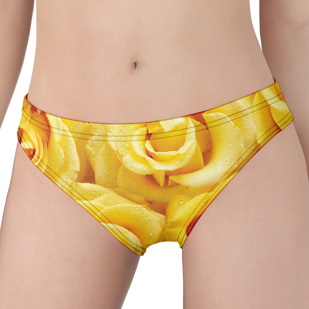 Yellow Rose Print Women's Panties