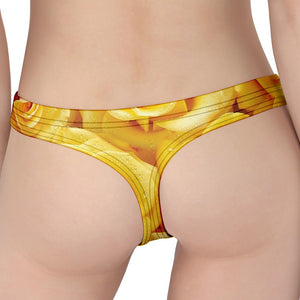 Yellow Rose Print Women's Thong