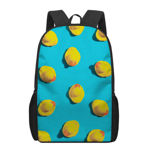 Yellow Rubber Ducks Print 17 Inch Backpack