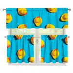 Yellow Rubber Ducks Print 3 Piece Kitchen Curtains