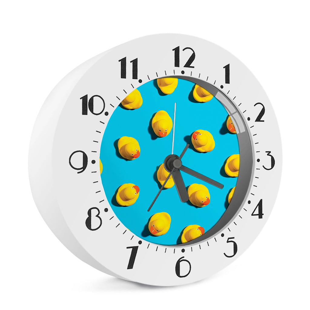 Yellow Rubber Ducks Print Alarm Clock