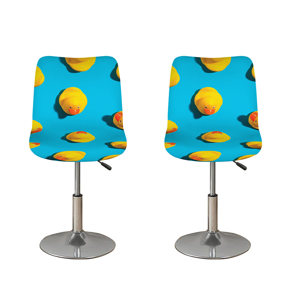Yellow Rubber Ducks Print Bar Stool Covers