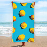 Yellow Rubber Ducks Print Beach Towel