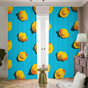 Yellow Rubber Ducks Print Blackout Pencil Pleat Curtains