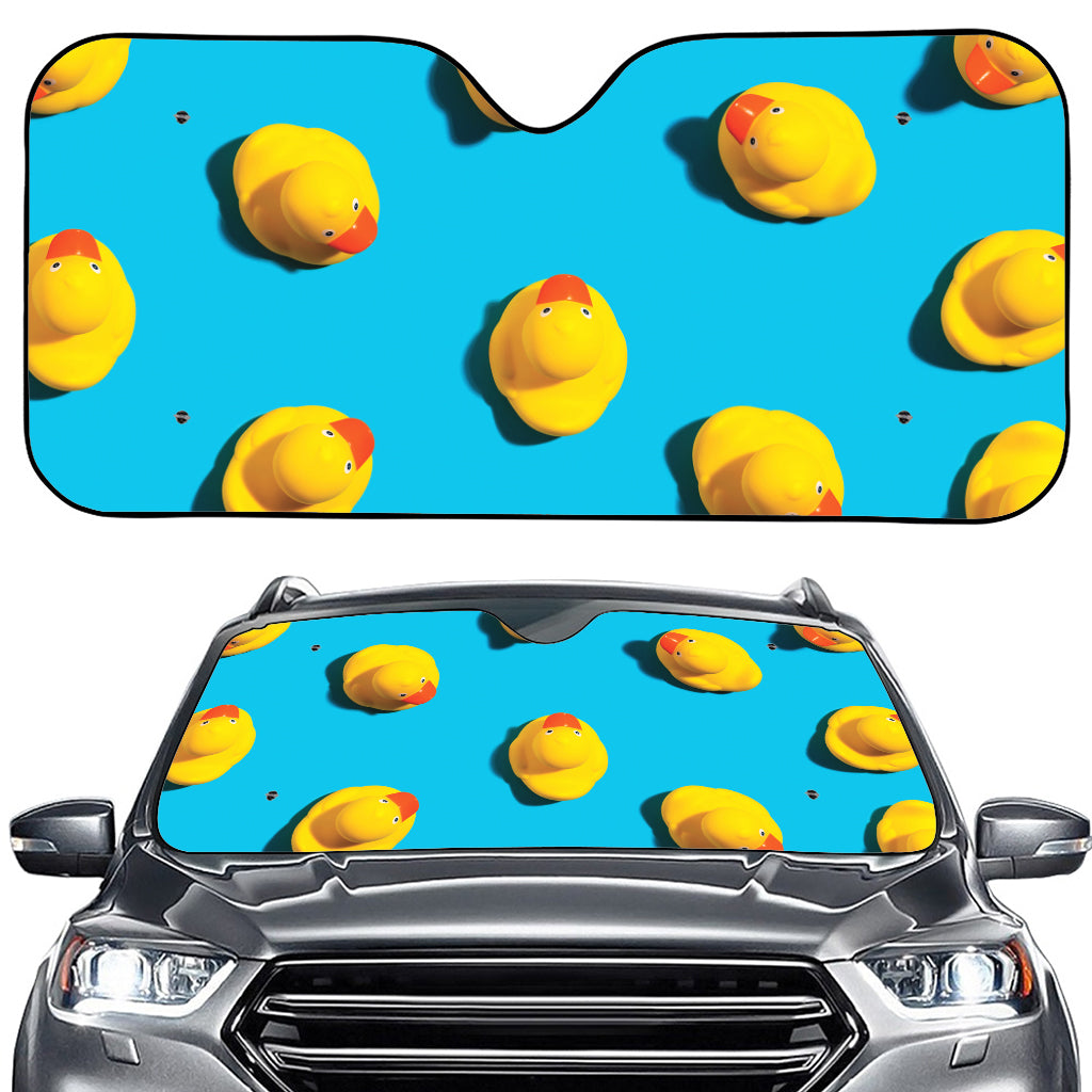 Yellow Rubber Ducks Print Car Windshield Sun Shade