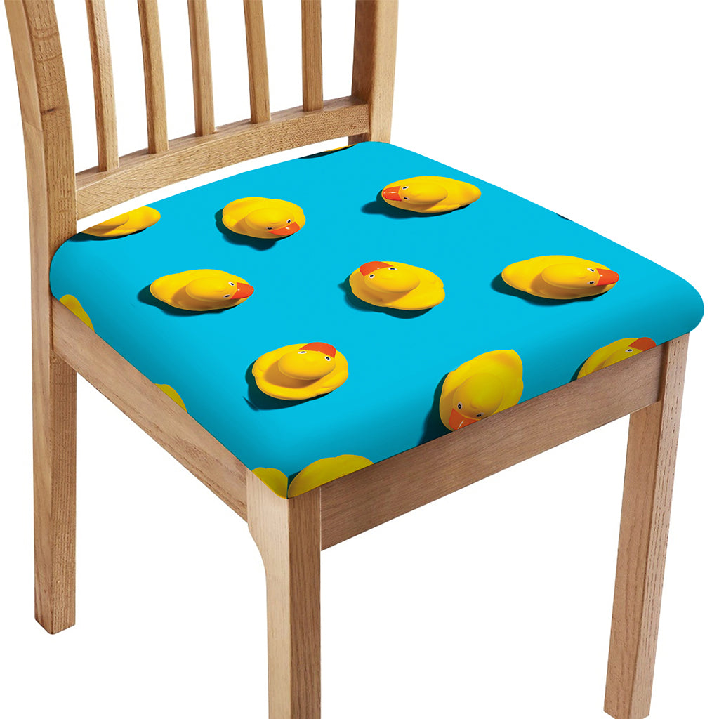Yellow Rubber Ducks Print Chair Cushion Cover