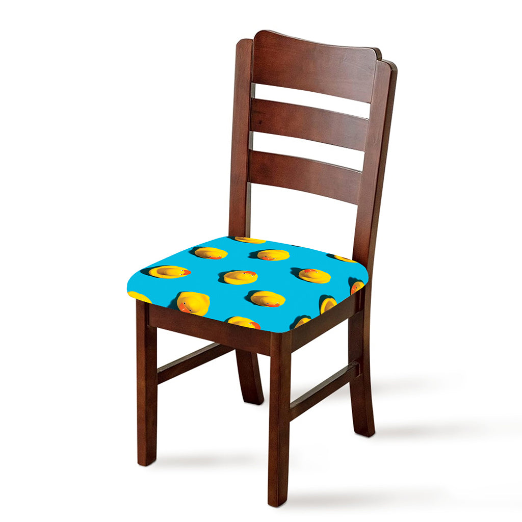 Yellow Rubber Ducks Print Chair Cushion Cover