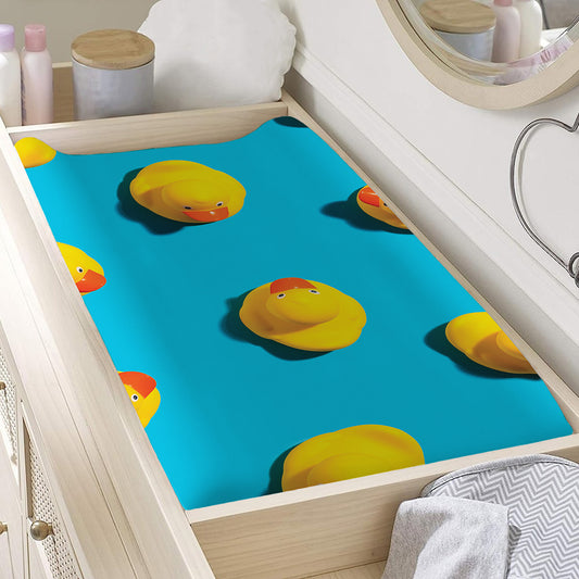Yellow Rubber Ducks Print Changing Pad Cover