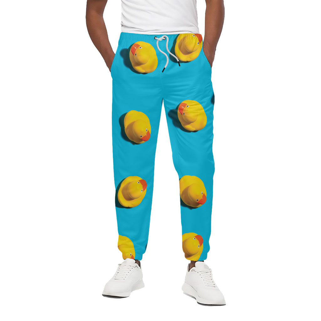 Yellow Rubber Ducks Print Cotton Pants