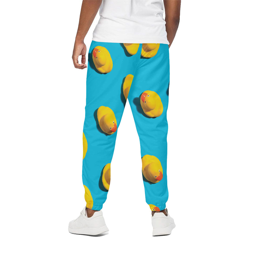 Yellow Rubber Ducks Print Cotton Pants