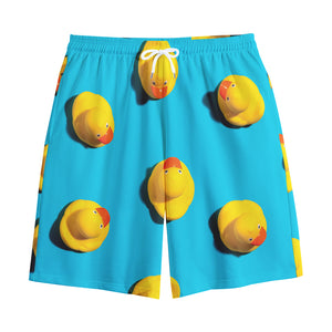 Yellow Rubber Ducks Print Cotton Shorts