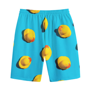 Yellow Rubber Ducks Print Cotton Shorts