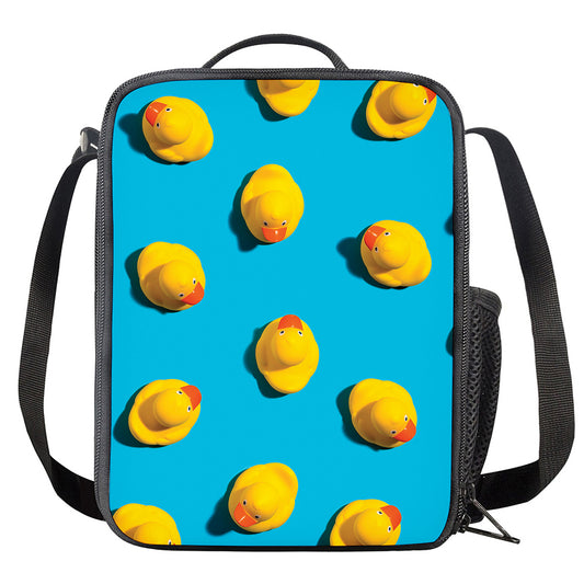Yellow Rubber Ducks Print Crossbody Lunch Bag
