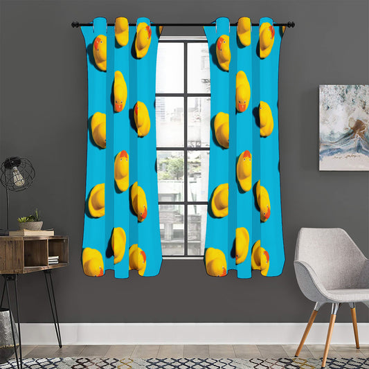 Yellow Rubber Ducks Print Curtain