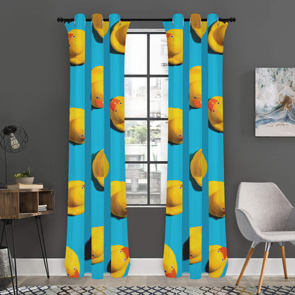 Yellow Rubber Ducks Print Curtain
