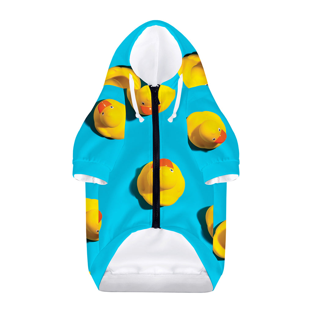Yellow Rubber Ducks Print Dog Zip Up Hoodie